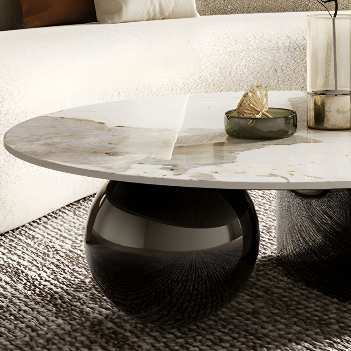 Modanio DueNest Coffee Table with PVD Finish & Marble Top