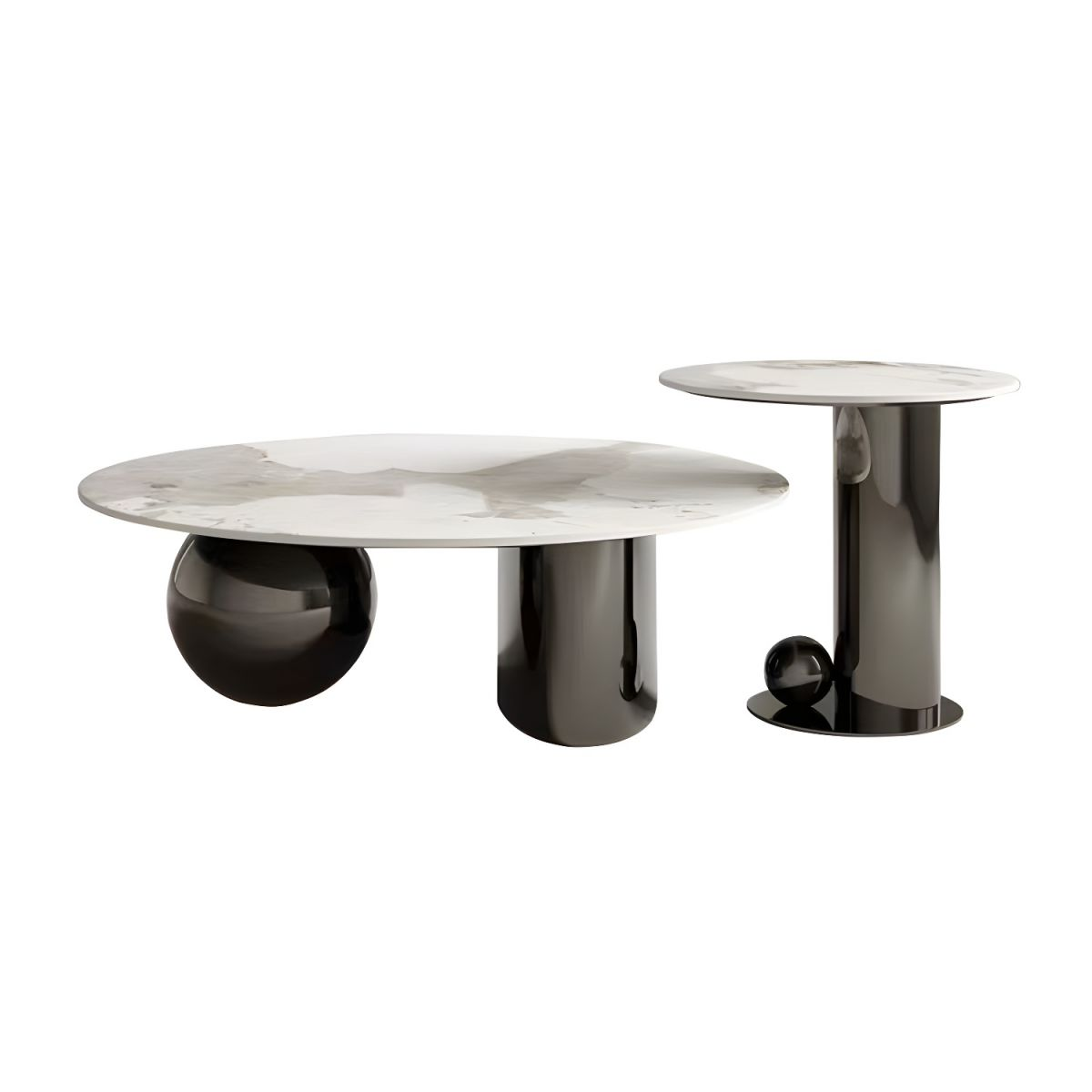 Modanio DueNest Coffee Table with PVD Finish & Marble Top