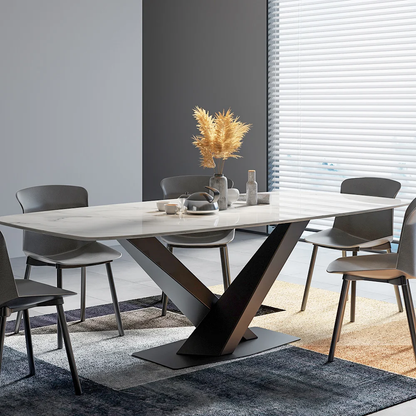 Arcus Dining Table with Nano Marble Top | PVD Finish