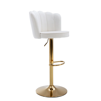 Modanio Adjustable Velvet Bar Chair | 360° Swivel Counter Height Bar Stool