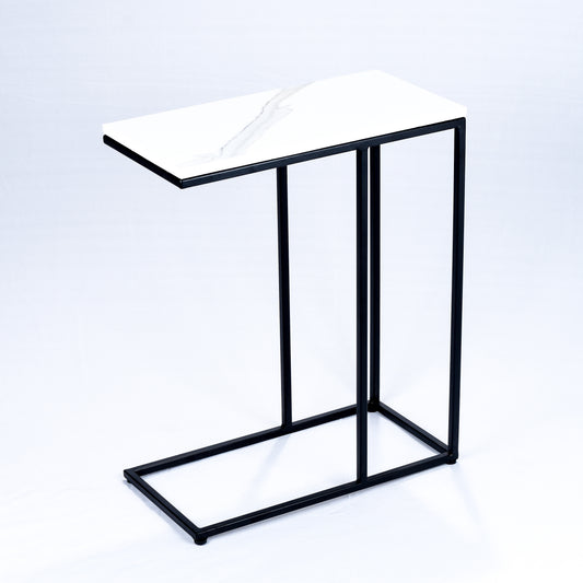 Modanio Handmade End Tables for Living Room Central End Table for Bedroom with Marble Top (45 X 22.5 X 50 cm) (Gold Table with White Marble Top)