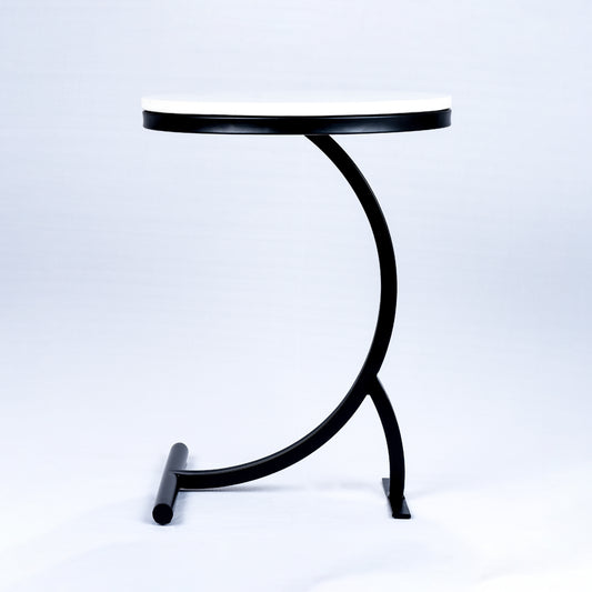 Modanio Handmade Round Center Table for Living Room Central End Table for Bedroom with Marble Top