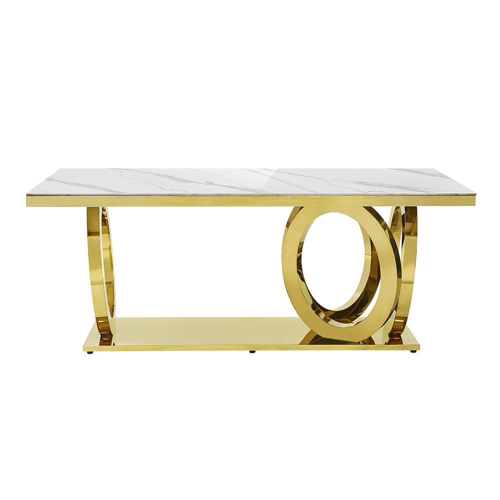Modanio Nova Ring Dining Table with Marble Top & 6 Chairs
