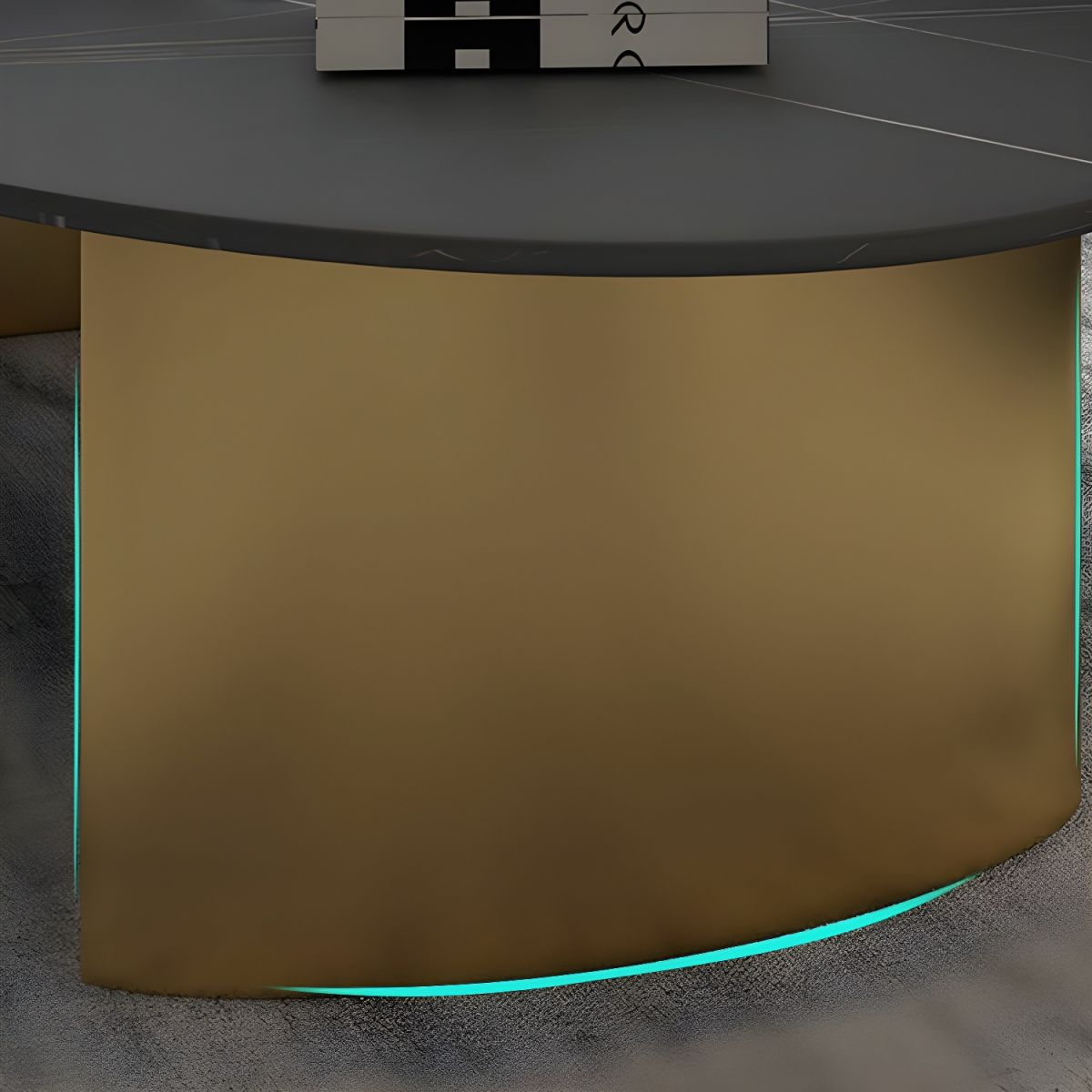 Modanio Modern Oval Marble Coffee Table – Luxury Marble Top Coffee Table with Metal Frame for Living Room & Hall