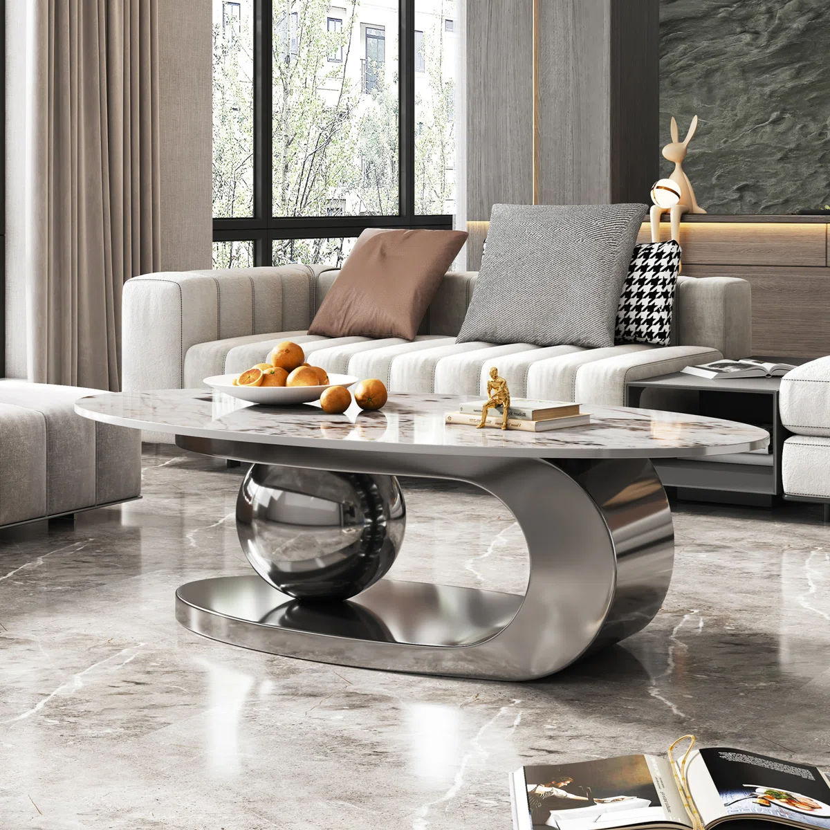 Luxury Oval Coffee Table for Living Room | Modern & Premium Design | Modanio