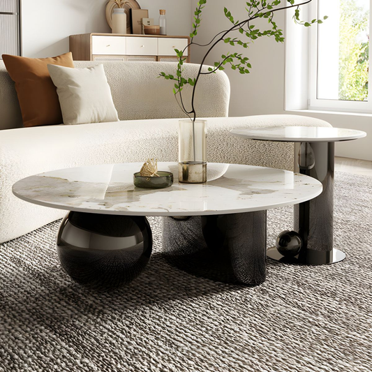 Modanio DueNest Coffee Table with PVD Finish & Marble Top