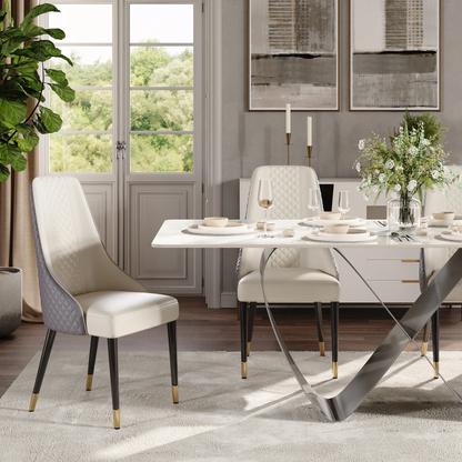 Modanio Infinity Dining Table with Nano Marble Top & 6 Chairs | PVD Finish