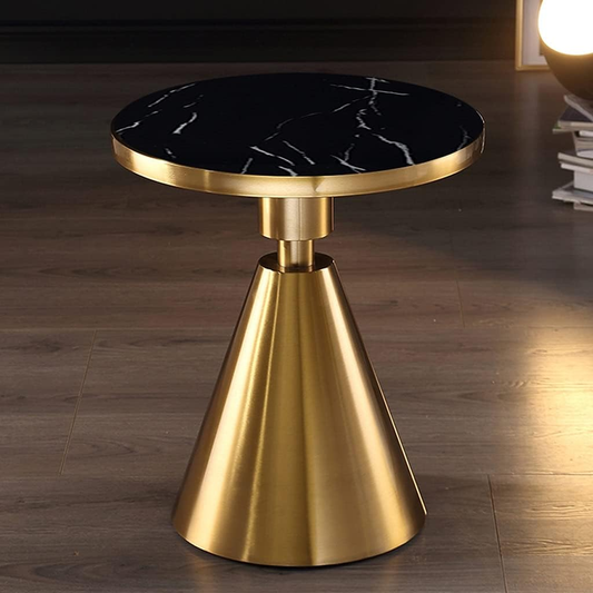 Modanio Nova Nest Side Table With Gold Finish And Marble Top