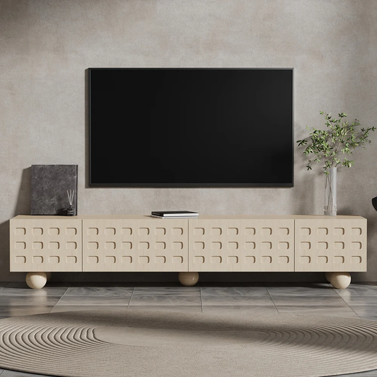 Modanio Whitewash Wood TV Console with Storage