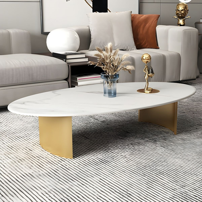 Modern Oval Marble Coffee Table
